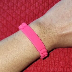 MARC by MARC JACOBS Pink Braided Rubber Bracelet
